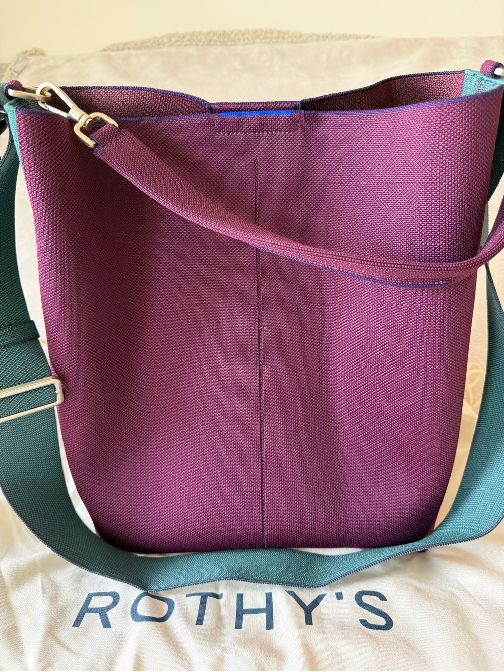 Rothy’s The Bucket Bag - Dark Plum - with Dust Bag & Wash Bag - Picture 2 of 10